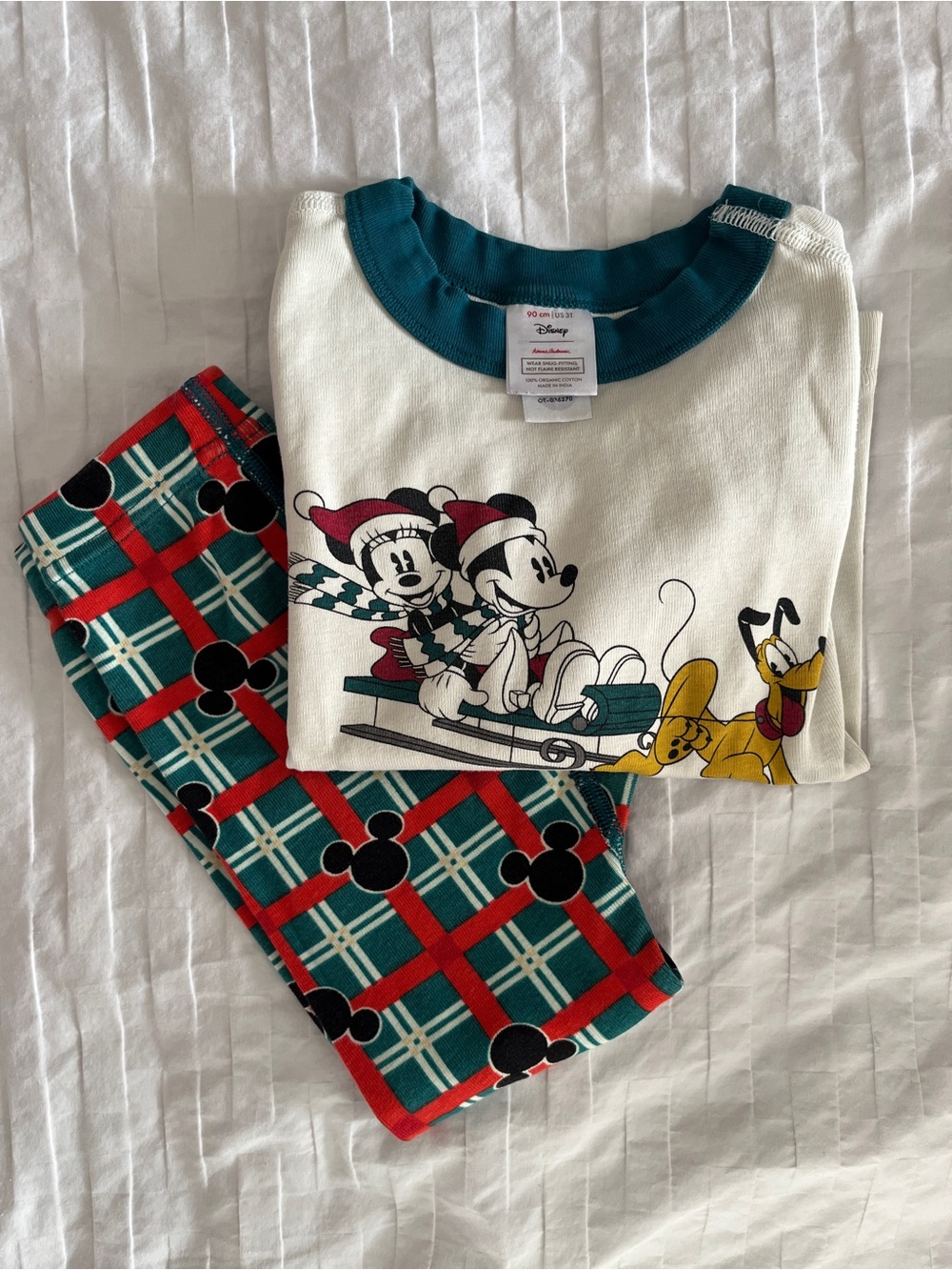 🎄 Hanna Andersson + Disney Mickey Minnie Pluto Holiday Pajama Set | 3T